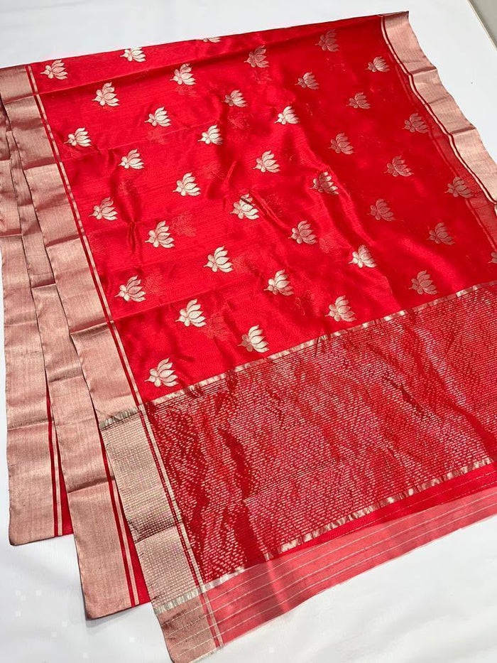 Chanderi Handwoven Handloom Pure Silk Saree