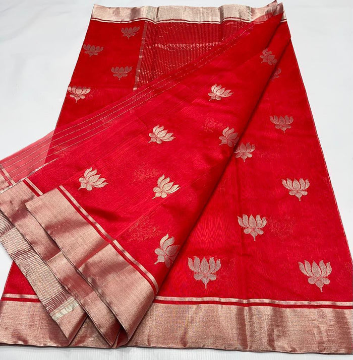 Chanderi Handwoven Handloom Pure Silk Saree